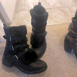 Dolce Vita Black Booty with Fur